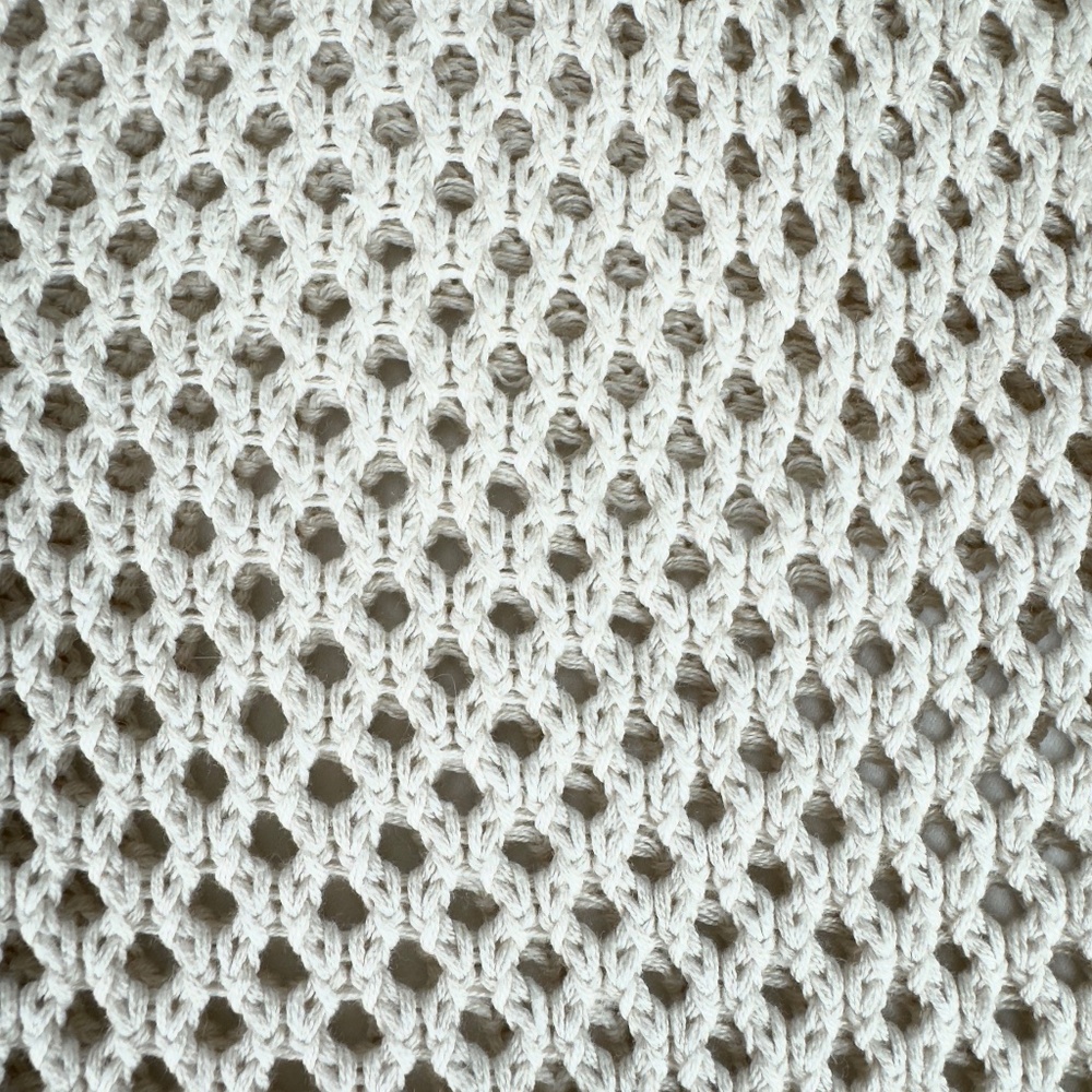H&M Beige Open-Knit Button-Down Cardigan with Ribbed Collar - Picture 8 of 10